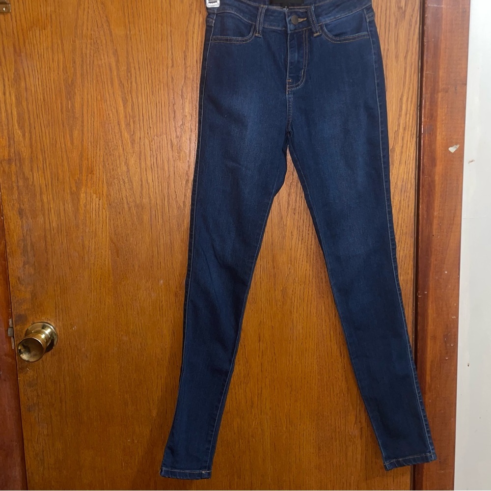 Classic Mid Rise Fashion Nova skinny Jeans- Dark Denim size 1